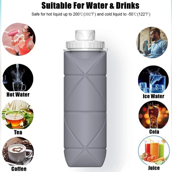 ✨BRAND NEW✨ Mini Foldable Bottle - Gray/White - Picture 5 of 9